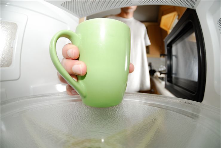 Picture Of Green Mug In Microwave